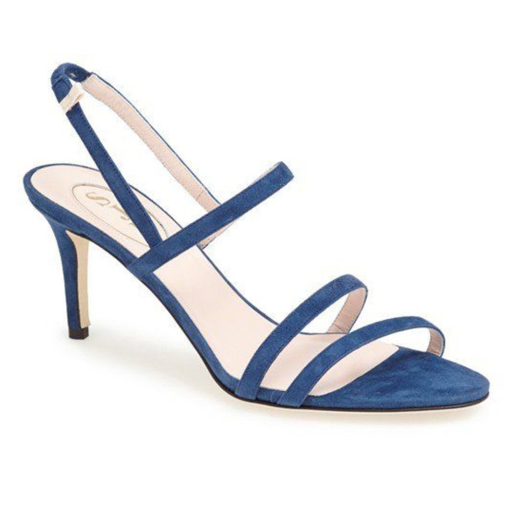New SJP By Sarah Jessica Parker IVA Suede Heeled Sandals - EU 38 / US 8